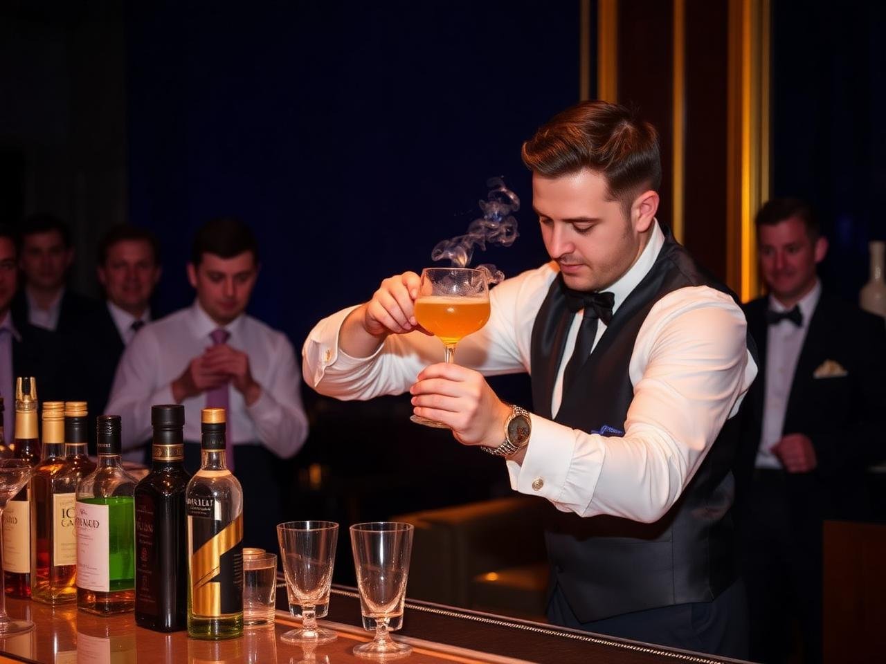 Bartender preparando um drink autoral em evento